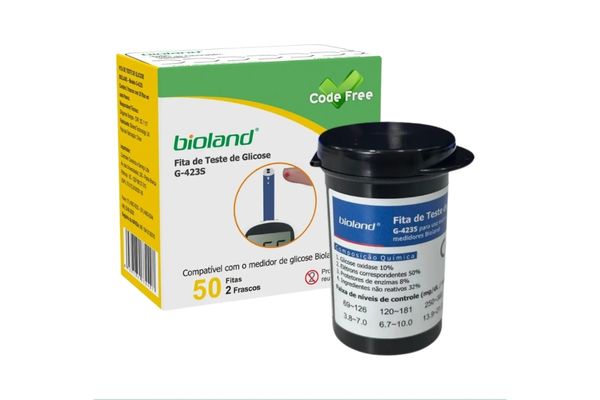 Fitas de Teste de Glicose G-423S - Caixa com 50 Unidades - Bioland