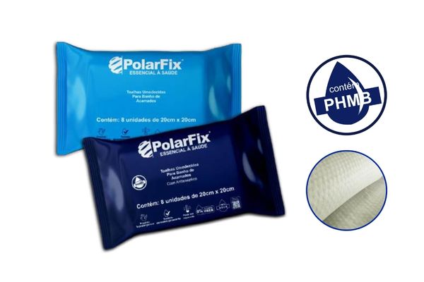 Toalha Umedecida para Banho de acamados com antisseptico (PHMB)